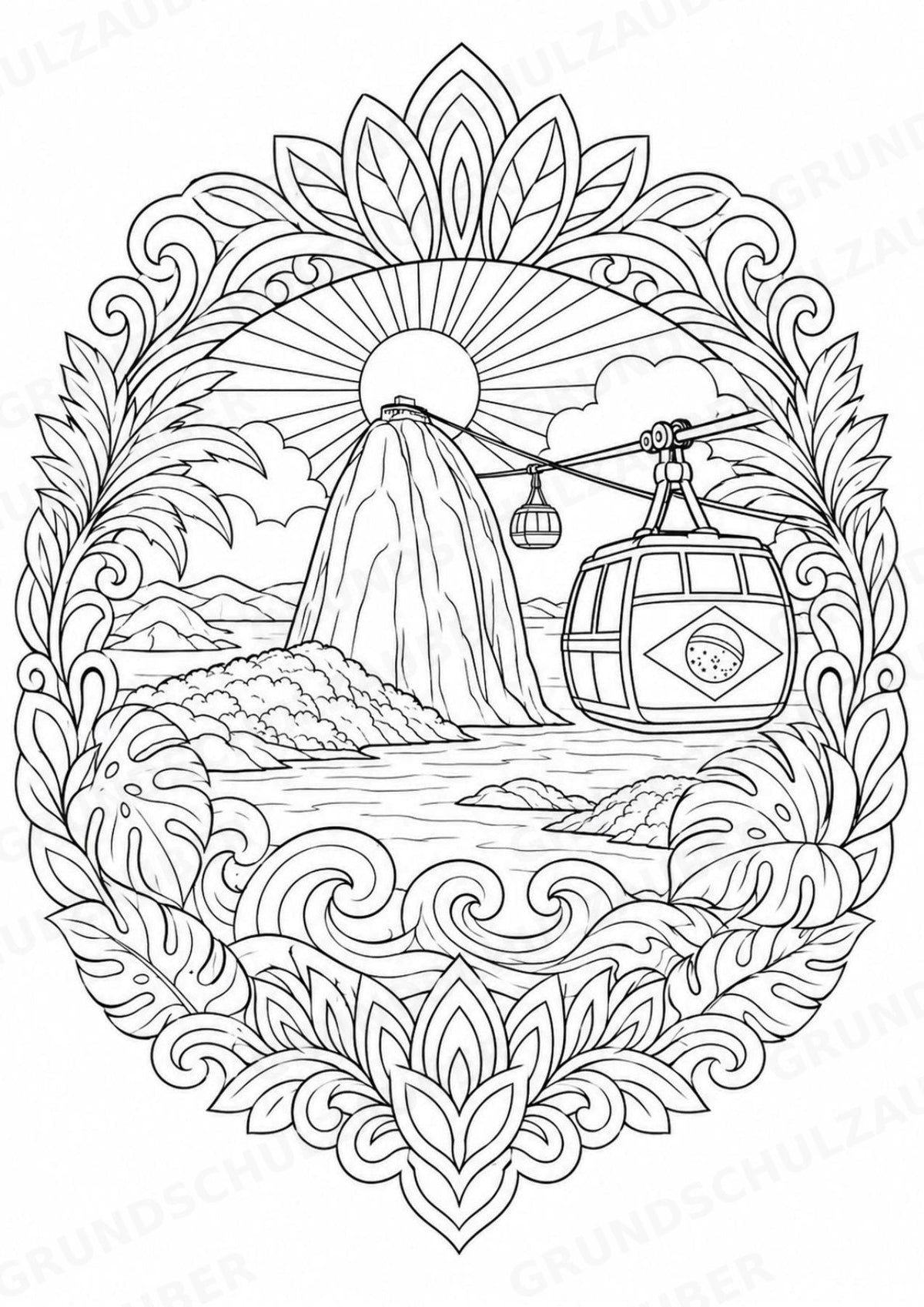Brasilien Mandalas Ausmalbilder – Länder und Kulturen – 15 Malvorlagen – Materialseite 4