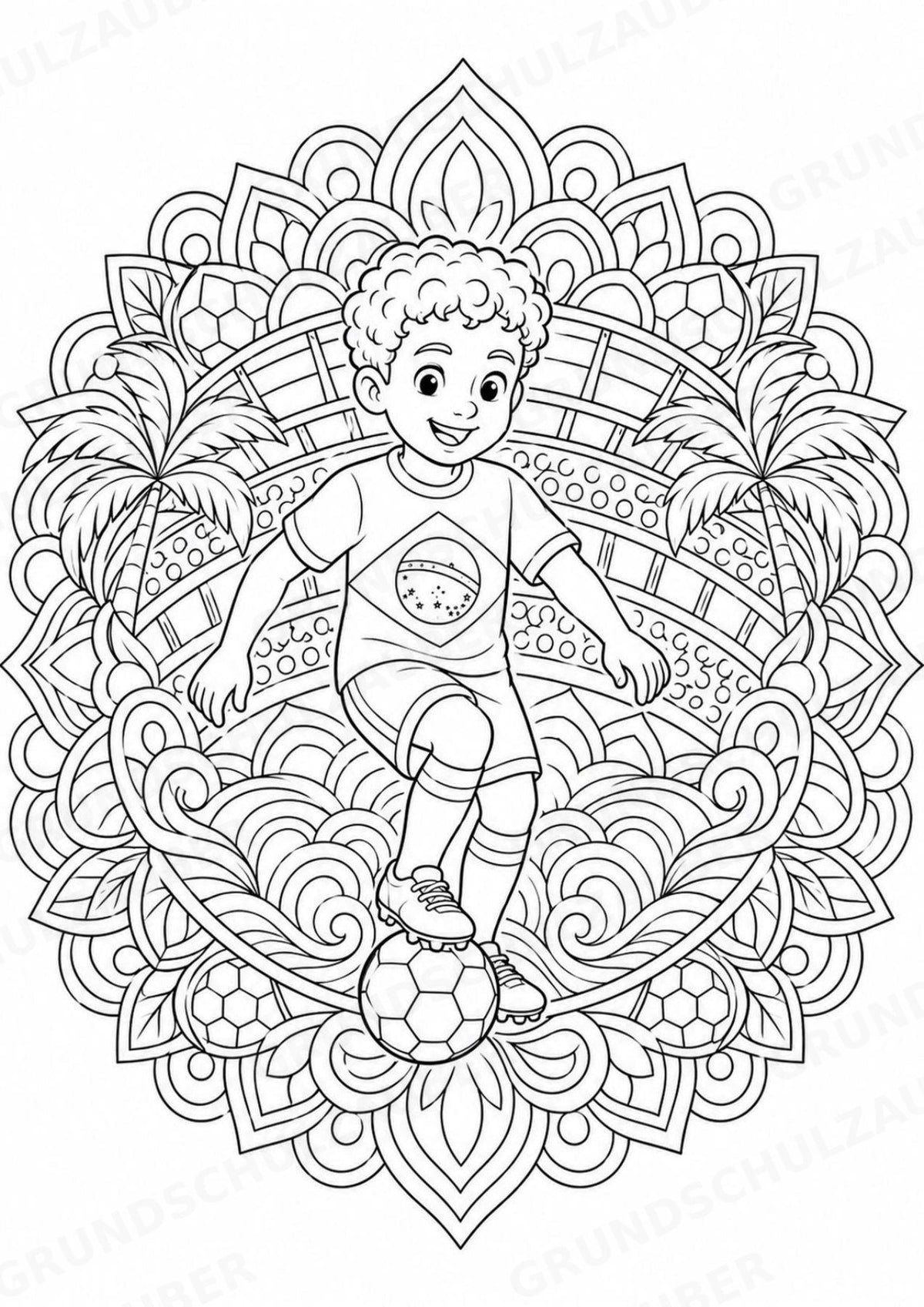 Brasilien Mandalas Ausmalbilder – Länder und Kulturen – 15 Malvorlagen – Materialseite 8