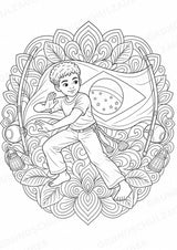Brasilien Mandalas Ausmalbilder – Länder und Kulturen – 15 Malvorlagen – Materialseite 10