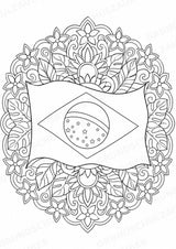 Brasilien Mandalas Ausmalbilder – Länder und Kulturen – 15 Malvorlagen – Materialseite 14