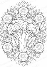 Brokkoli Mandalas Ausmalbilder – Gemüse – 15 Malvorlagen – Materialseite 9