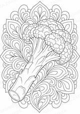 Brokkoli Mandalas Ausmalbilder – Gemüse – 15 Malvorlagen – Materialseite 10