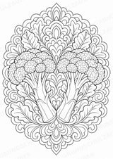 Brokkoli Mandalas Ausmalbilder – Gemüse – 15 Malvorlagen – Materialseite 11
