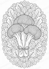 Brokkoli Mandalas Ausmalbilder – Gemüse – 15 Malvorlagen – Materialseite 12