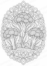 Brokkoli Mandalas Ausmalbilder – Gemüse – 15 Malvorlagen – Materialseite 14