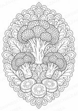 Brokkoli Mandalas Ausmalbilder – Gemüse – 15 Malvorlagen – Materialseite 15