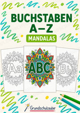 Buchstaben von A Z Mandalas Ausmalbilder – Buchstabeneinführung – 15 Malvorlagen – Cover