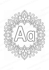 Buchstaben von A Z Mandalas Ausmalbilder – Buchstabeneinführung – 15 Malvorlagen – Materialseite 3
