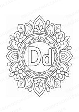 Buchstaben von A Z Mandalas Ausmalbilder – Buchstabeneinführung – 15 Malvorlagen – Materialseite 6