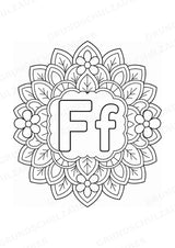 Buchstaben von A Z Mandalas Ausmalbilder – Buchstabeneinführung – 15 Malvorlagen – Materialseite 8