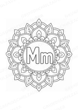 Buchstaben von A Z Mandalas Ausmalbilder – Buchstabeneinführung – 15 Malvorlagen – Materialseite 15