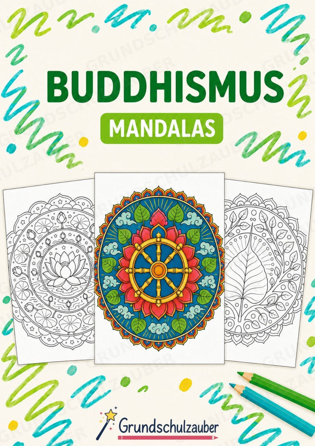 Buddhismus Mandalas Ausmalbilder – Religion – 15 Malvorlagen – Cover
