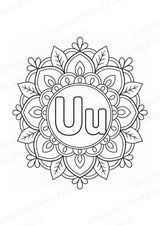 Buchstaben von A Z Mandalas Ausmalbilder – Buchstabeneinführung – 15 Malvorlagen – Materialseite 23
