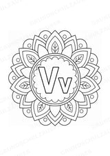 Buchstaben von A Z Mandalas Ausmalbilder – Buchstabeneinführung – 15 Malvorlagen – Materialseite 24