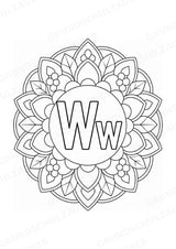 Buchstaben von A Z Mandalas Ausmalbilder – Buchstabeneinführung – 15 Malvorlagen – Materialseite 25