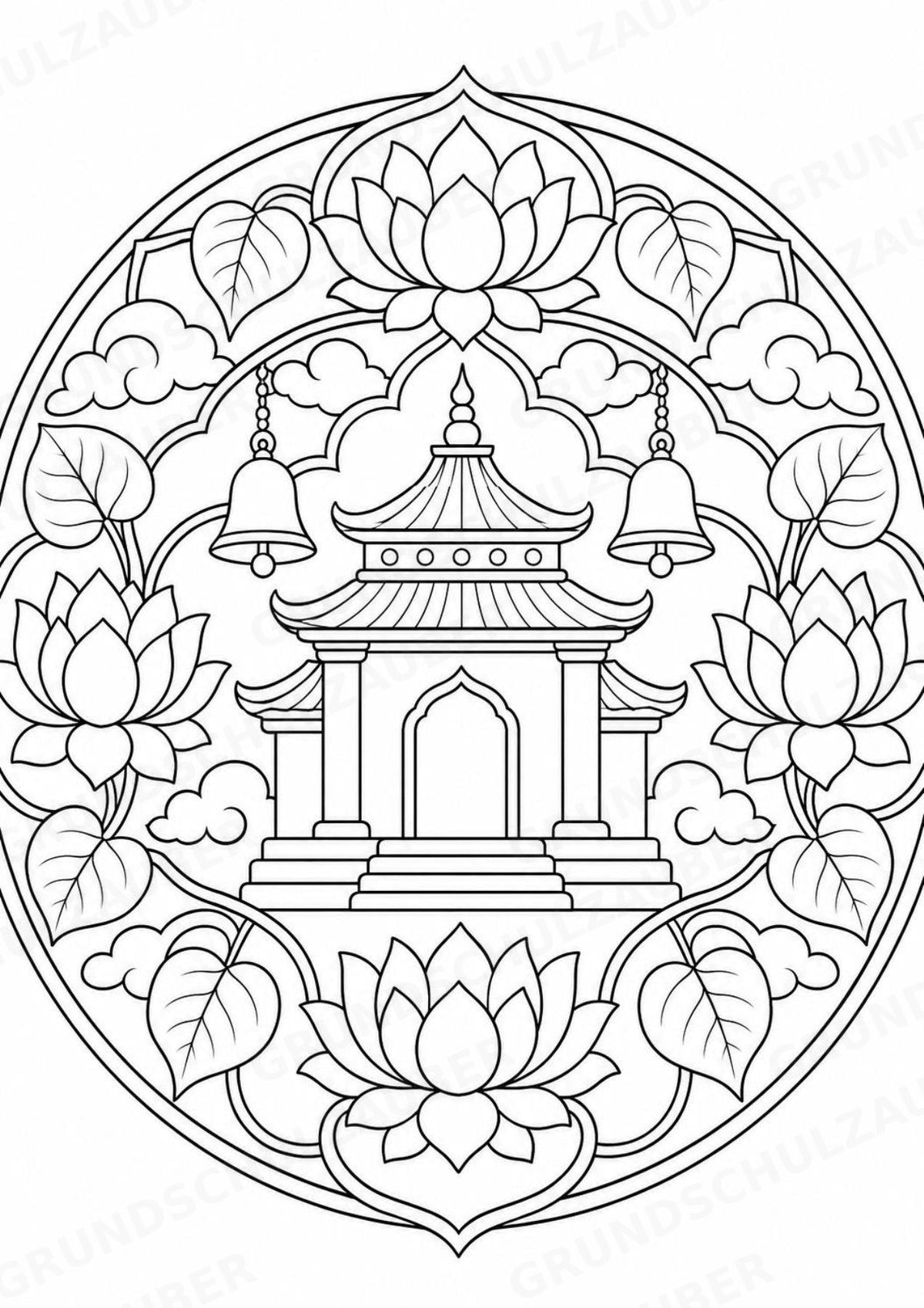 Buddhismus Mandalas Ausmalbilder – Religion – 15 Malvorlagen – Materialseite 8