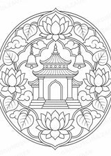 Buddhismus Mandalas Ausmalbilder – Religion – 15 Malvorlagen – Materialseite 8