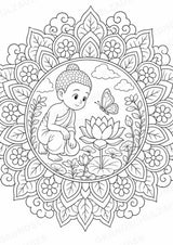 Buddhismus Mandalas Ausmalbilder – Religion – 15 Malvorlagen – Materialseite 12