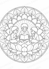 Buddhismus Mandalas Ausmalbilder – Religion – 15 Malvorlagen – Materialseite 13