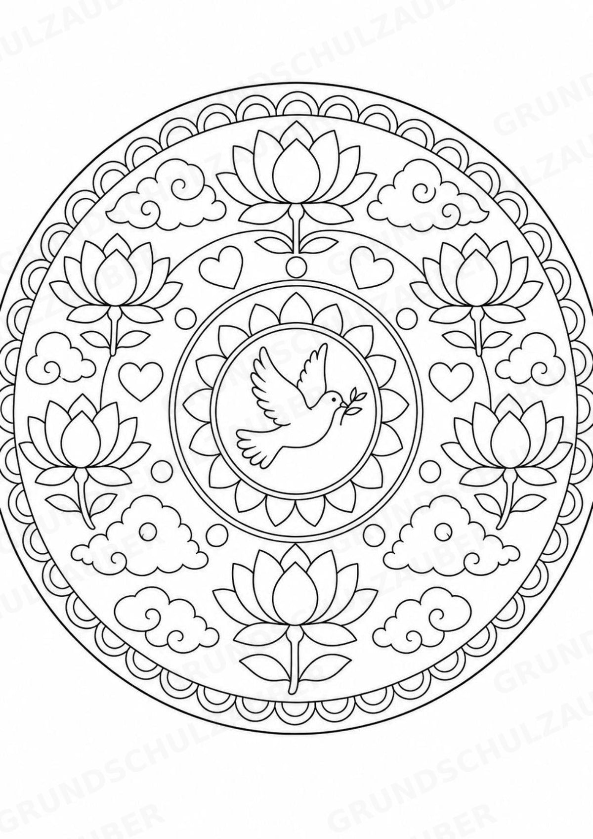 Buddhismus Mandalas Ausmalbilder – Religion – 15 Malvorlagen – Materialseite 15