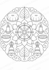 Buddhismus Mandalas Ausmalbilder – Religion – 15 Malvorlagen – Materialseite 16