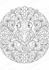 Chamäleon Mandalas Ausmalbilder – Tiere – 15 Malvorlagen – Materialseite 3