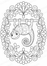 Chamäleon Mandalas Ausmalbilder – Tiere – 15 Malvorlagen – Materialseite 8