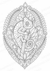 Chamäleon Mandalas Ausmalbilder – Tiere – 15 Malvorlagen – Materialseite 9
