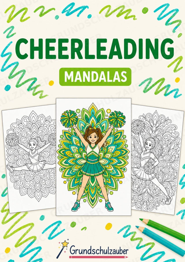 Cheerleading Mandalas Ausmalbilder – Sport – 15 Malvorlagen – Cover