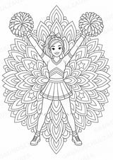 Cheerleading Mandalas Ausmalbilder – Sport – 15 Malvorlagen – Materialseite 2