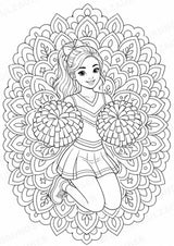 Cheerleading Mandalas Ausmalbilder – Sport – 15 Malvorlagen – Materialseite 6