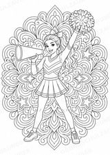 Cheerleading Mandalas Ausmalbilder – Sport – 15 Malvorlagen – Materialseite 7