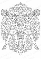 Cheerleading Mandalas Ausmalbilder – Sport – 15 Malvorlagen – Materialseite 8