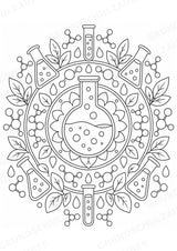 Chemie Mandalas Ausmalbilder – Fach – 15 Malvorlagen – Materialseite 3