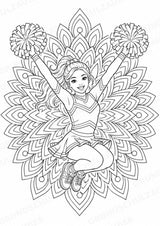 Cheerleading Mandalas Ausmalbilder – Sport – 15 Malvorlagen – Materialseite 12