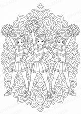 Cheerleading Mandalas Ausmalbilder – Sport – 15 Malvorlagen – Materialseite 14