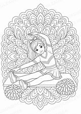 Cheerleading Mandalas Ausmalbilder – Sport – 15 Malvorlagen – Materialseite 15