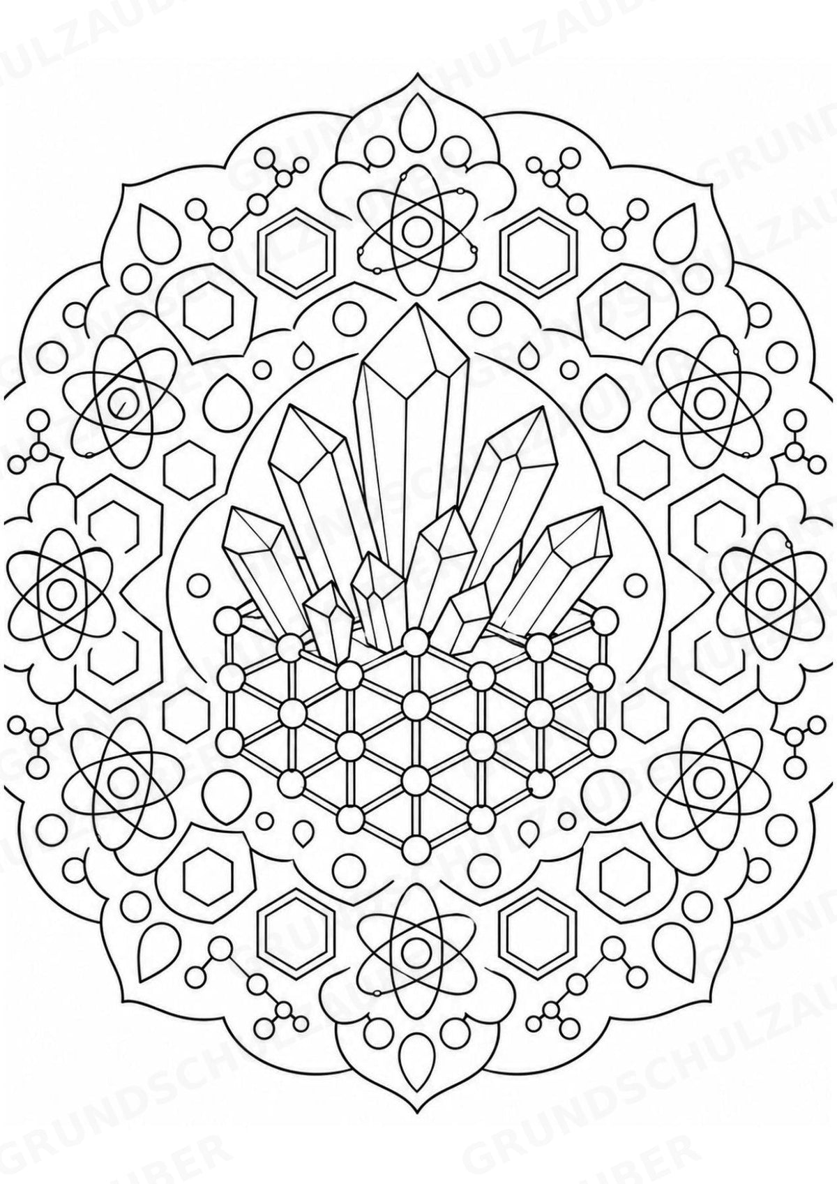 Chemie Mandalas Ausmalbilder – Fach – 15 Malvorlagen – Materialseite 7