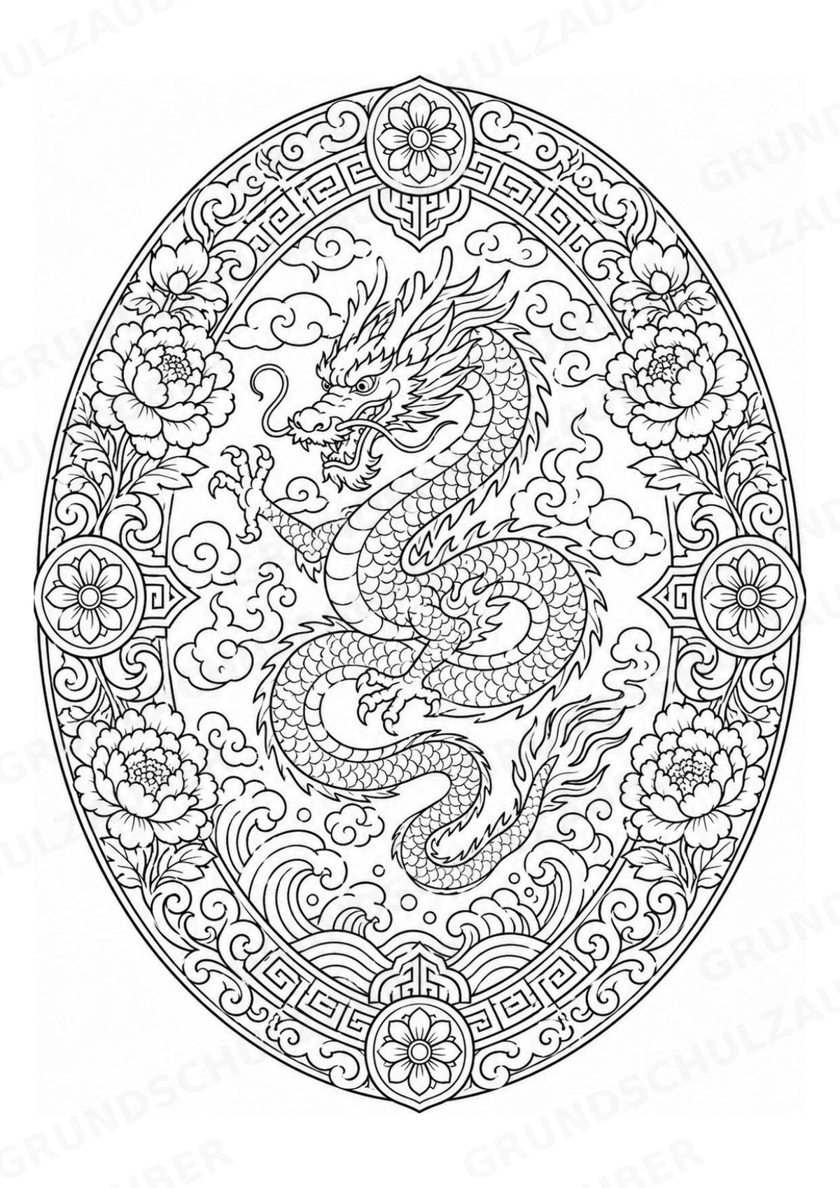 China Mandalas Ausmalbilder – Länder und Kulturen – 15 Malvorlagen – Materialseite 2