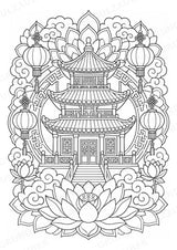 China Mandalas Ausmalbilder – Länder und Kulturen – 15 Malvorlagen – Materialseite 5