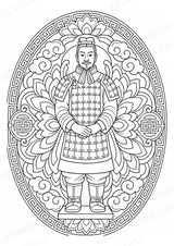 China Mandalas Ausmalbilder – Länder und Kulturen – 15 Malvorlagen – Materialseite 6