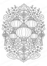 China Mandalas Ausmalbilder – Länder und Kulturen – 15 Malvorlagen – Materialseite 8