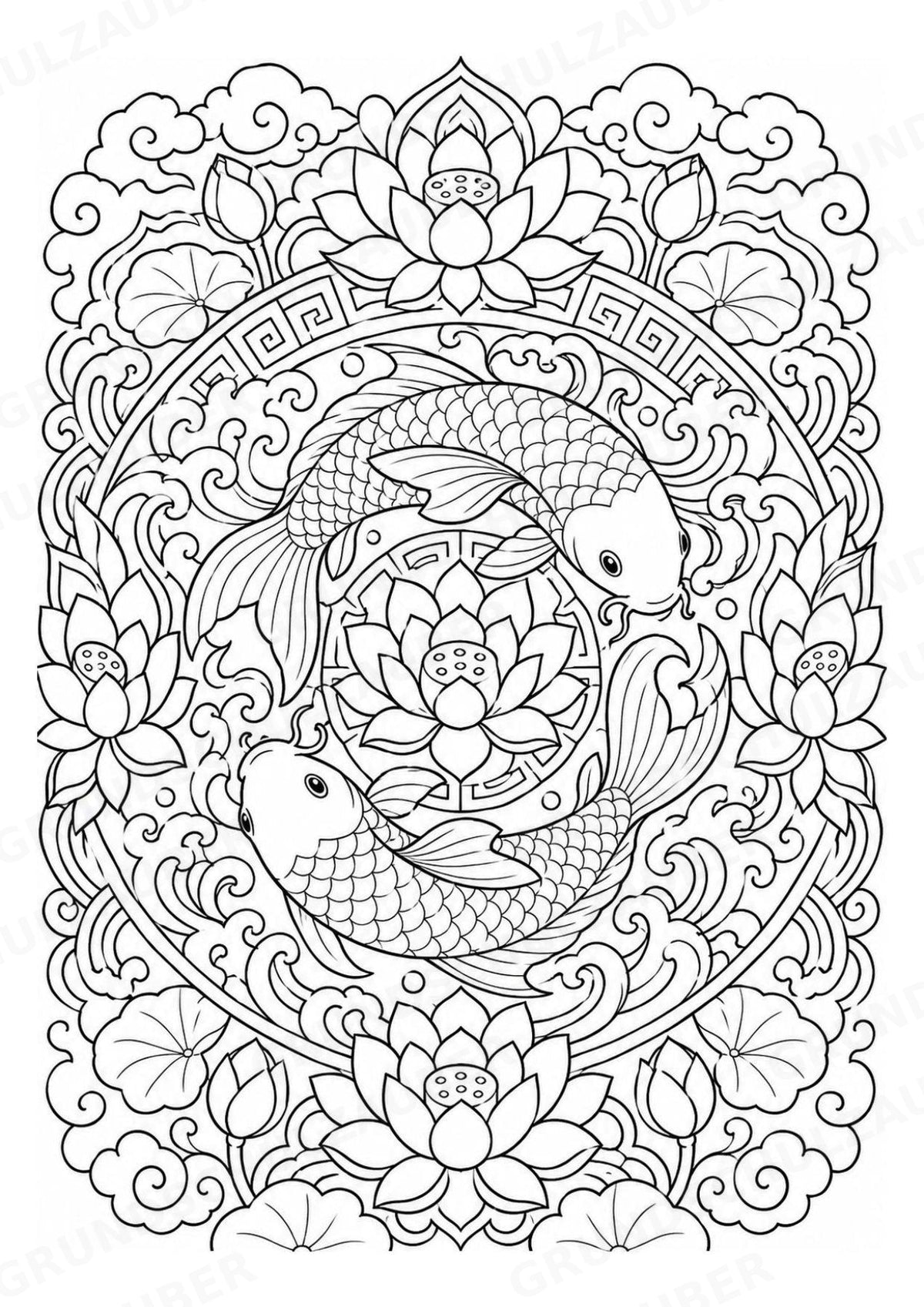 China Mandalas Ausmalbilder – Länder und Kulturen – 15 Malvorlagen – Materialseite 9