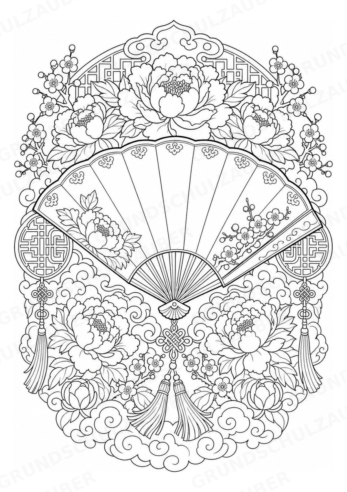 China Mandalas Ausmalbilder – Länder und Kulturen – 15 Malvorlagen – Materialseite 10