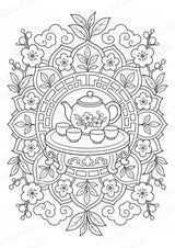 China Mandalas Ausmalbilder – Länder und Kulturen – 15 Malvorlagen – Materialseite 14