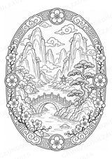 China Mandalas Ausmalbilder – Länder und Kulturen – 15 Malvorlagen – Materialseite 15