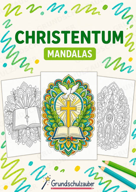 Christentum Mandalas Ausmalbilder – Religion – 15 Malvorlagen – Cover