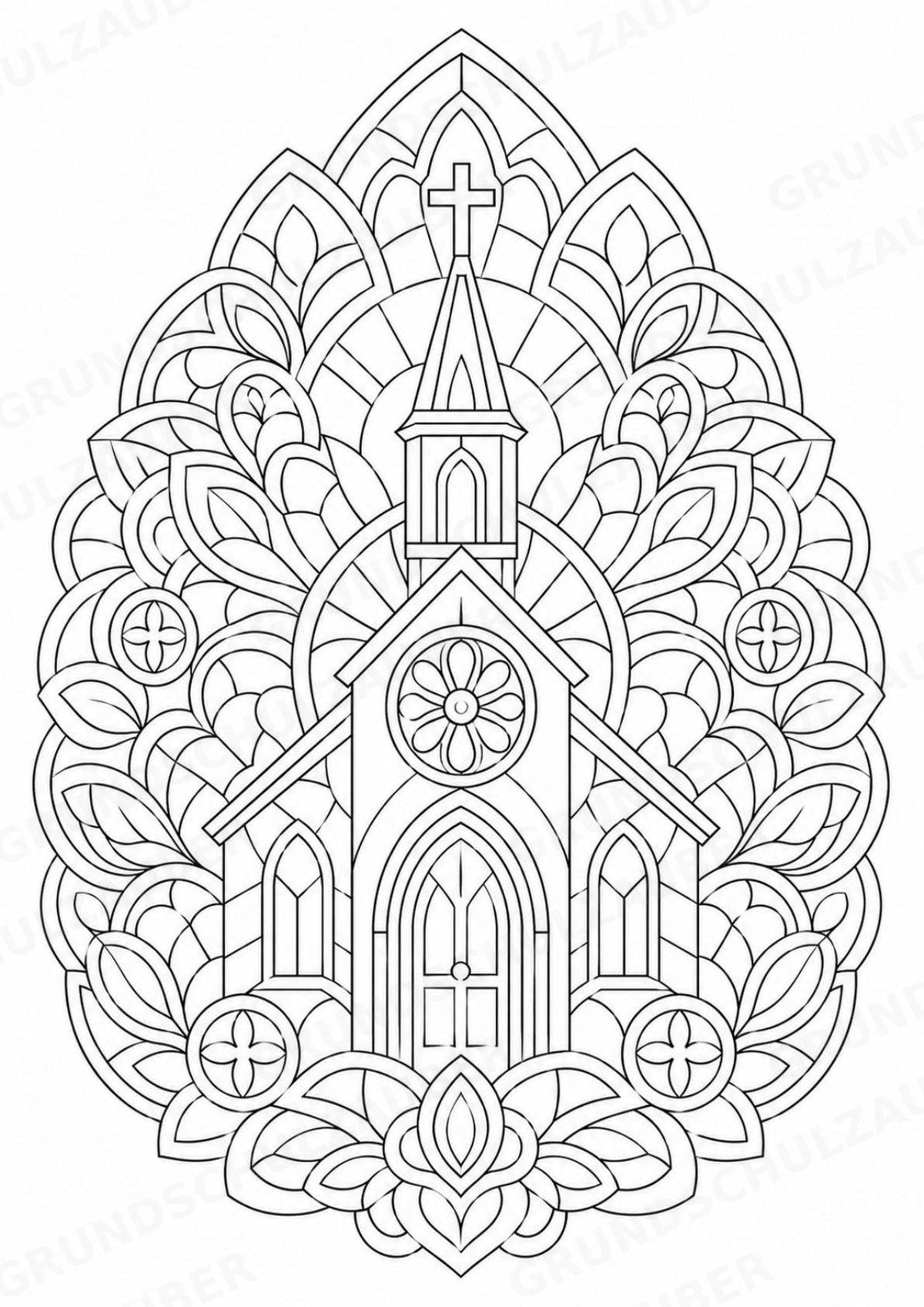 Christentum Mandalas Ausmalbilder – Religion – 15 Malvorlagen – Materialseite 4