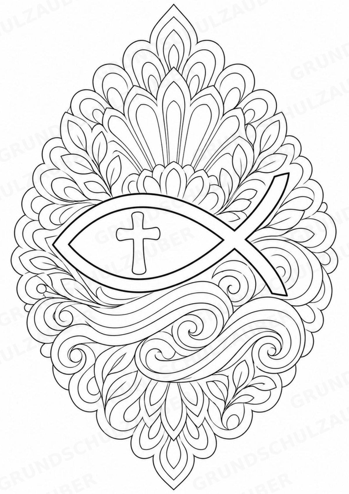 Christentum Mandalas Ausmalbilder – Religion – 15 Malvorlagen – Materialseite 5
