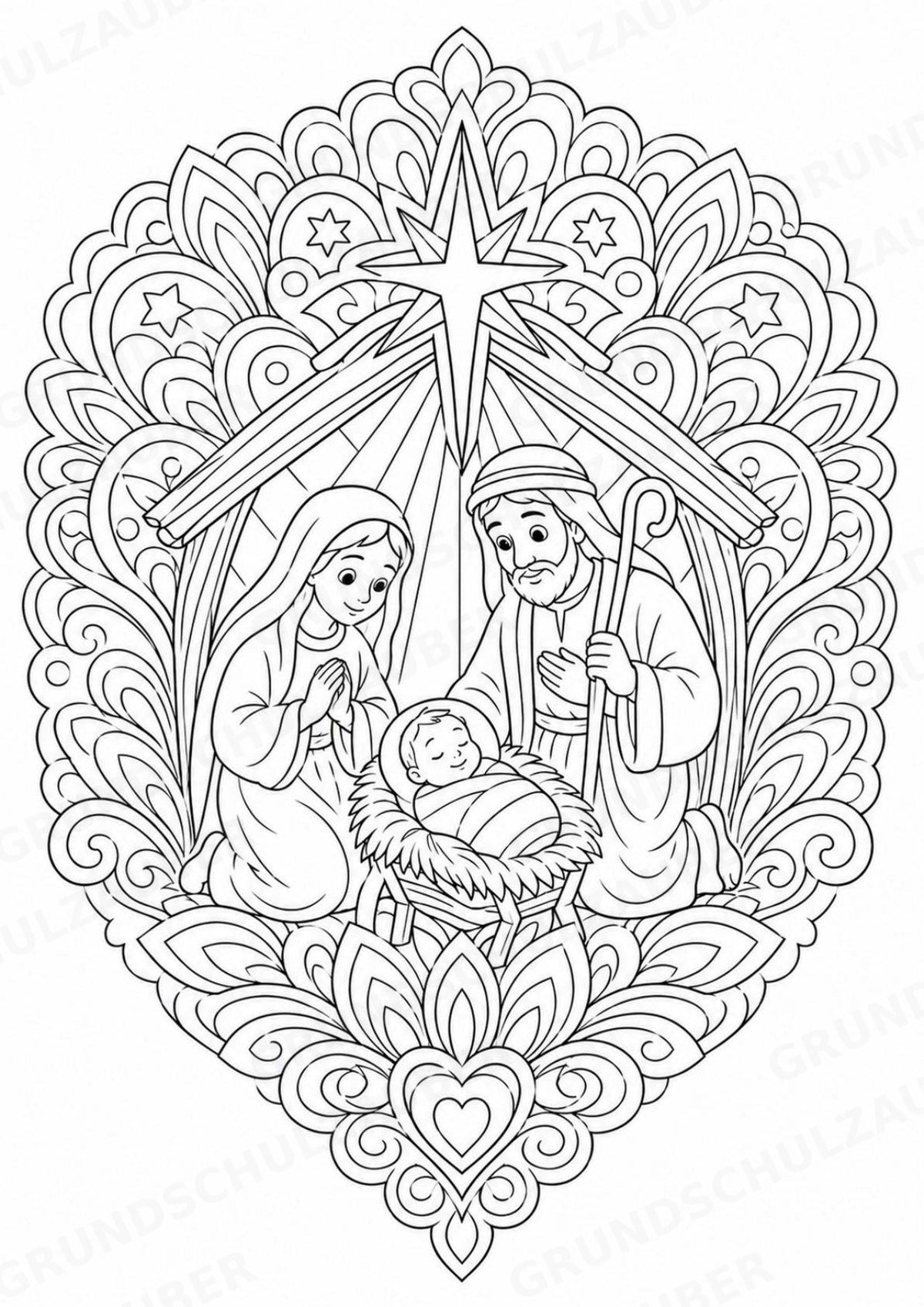 Christentum Mandalas Ausmalbilder – Religion – 15 Malvorlagen – Materialseite 10